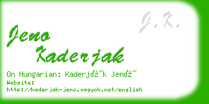 jeno kaderjak business card